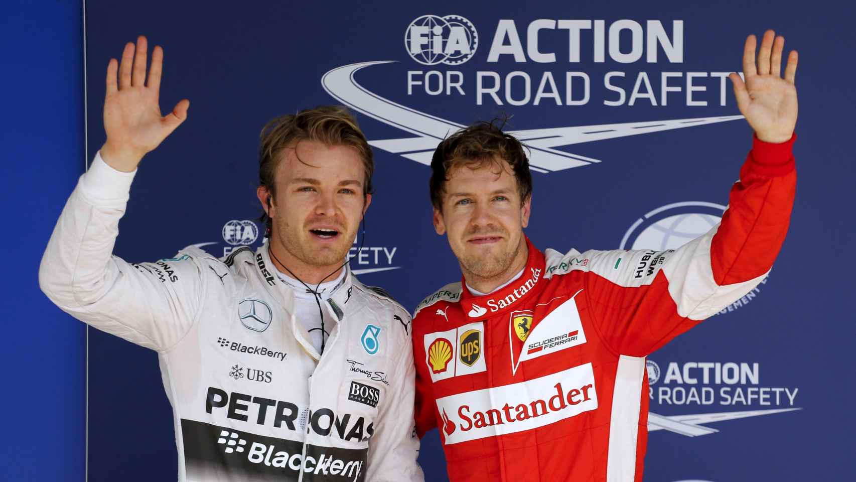 rosberg y Vettel durante el Gran Premio de
