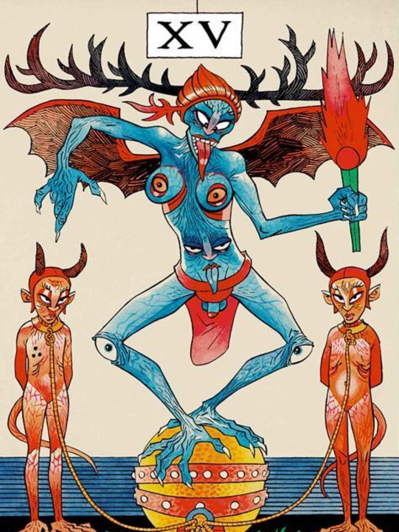 El Diablo, una de las cartas de tarot de Hewlett.