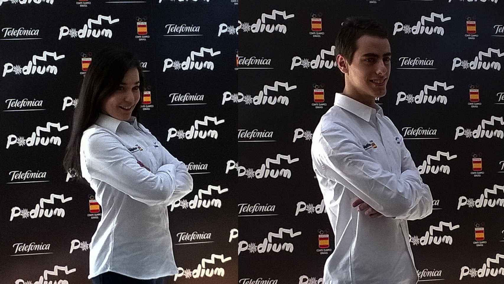 Celia Robledo y Luis Fenero, patinadores en danza sobre hielo, durante la presentación.