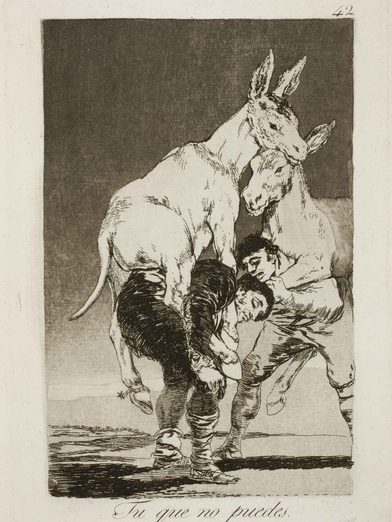 Caprichos de Goya: Tú que no puedes (Museo del Prado)