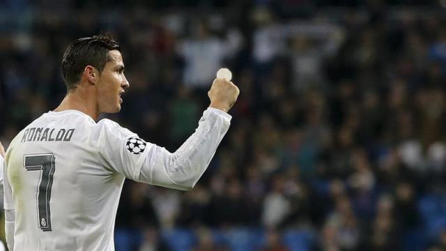 Cristiano celebra el tercer gol al Malmö.