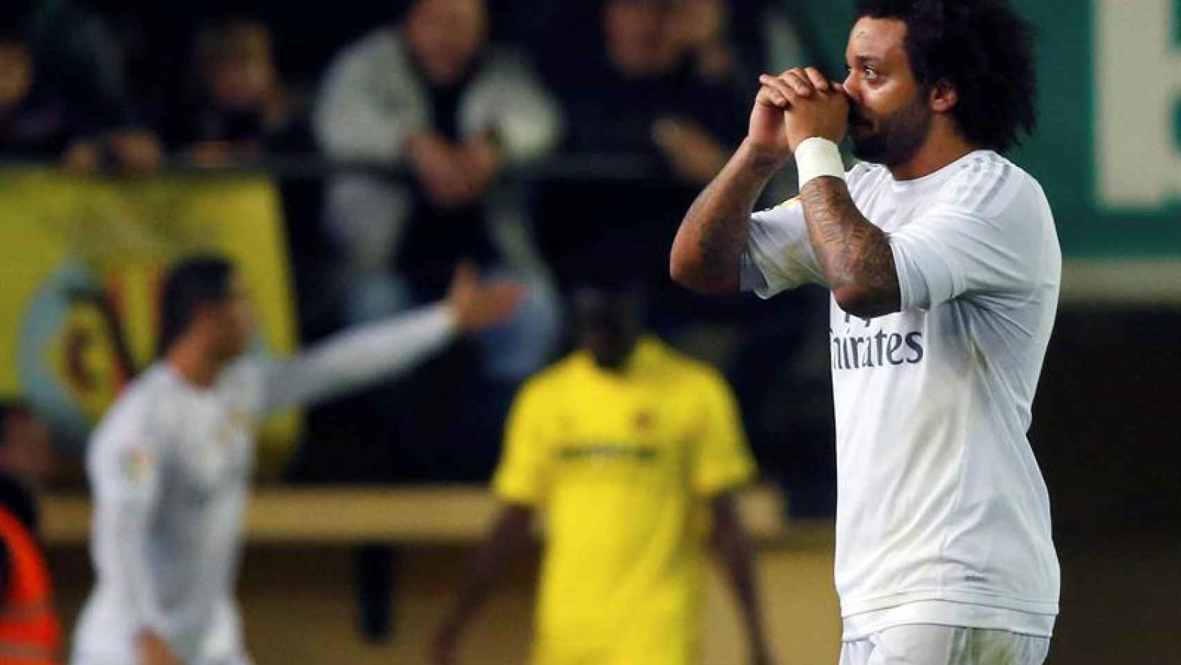 Marcelo se lamenta durante el partido contra el Villarreal.