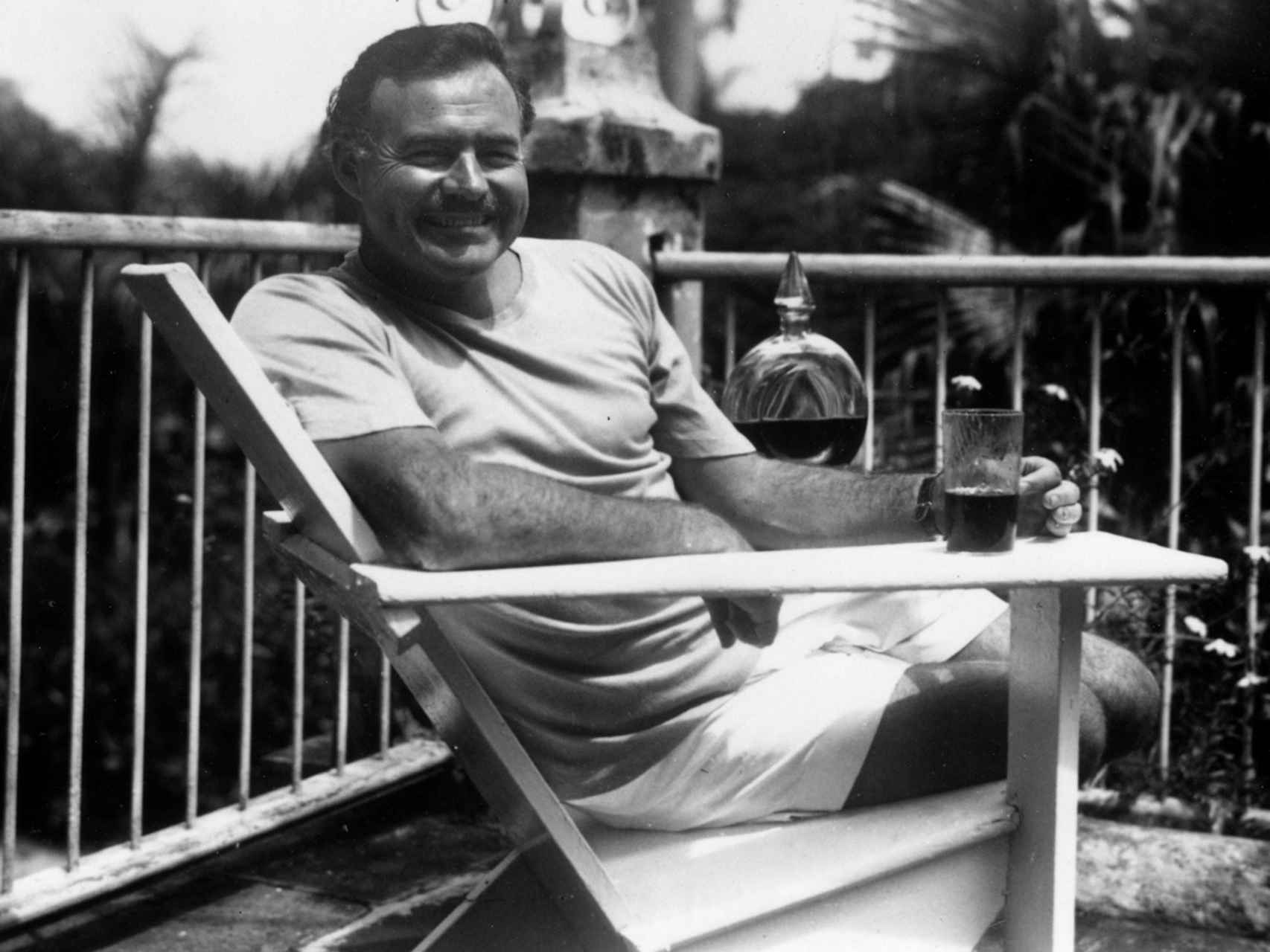El escritor en su casa cubana en 1946.