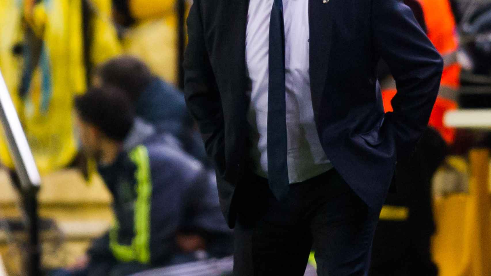 Rafa Benítez, durante el encuentro de Villarreal.