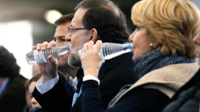 Mariano Rajoy y la presidenta del partido en Madrid, Esperanza Aguirre.