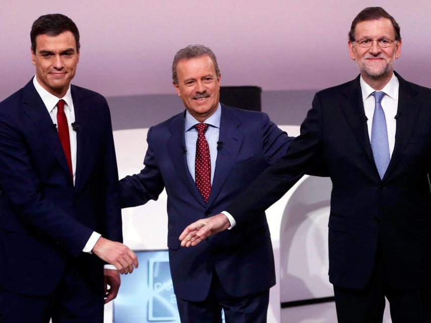 Sánchez y Rajoy, al inicio del debate.