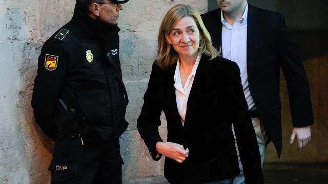 La infanta Cristina, tras declarar el 8 de febrero de 2014.