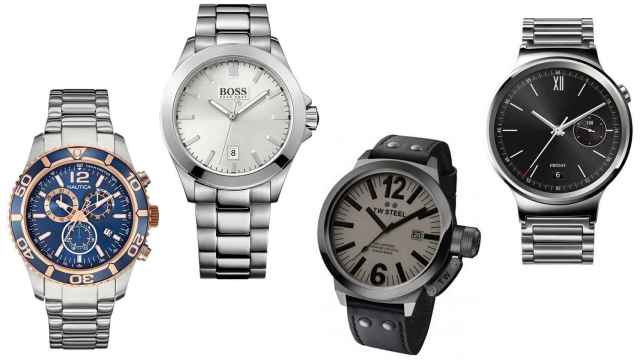 De izquierda a derecha, modelos de: Nautica Watches, Hugo Boss, TW Steel y Huawei Friday.