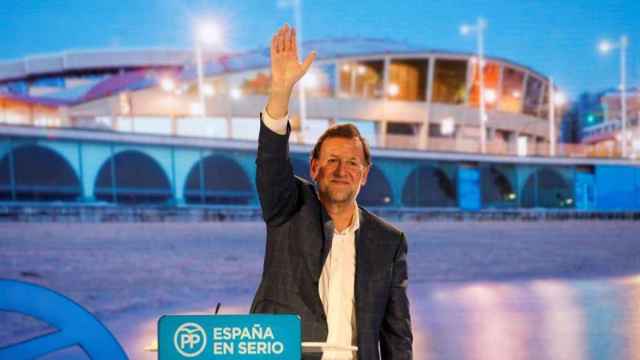Mariano Rajoy durante el mitin central de su partido hoy en A Coruña