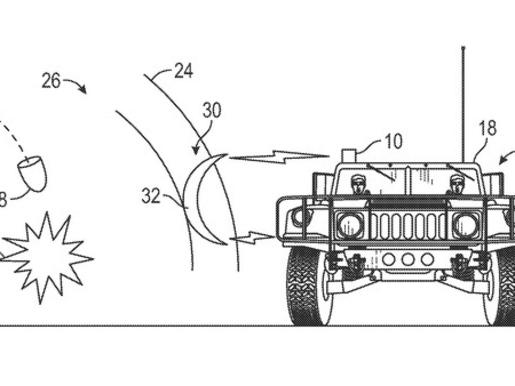 Imagen de la patente de Boeing para crear un 'escudo de energía'.