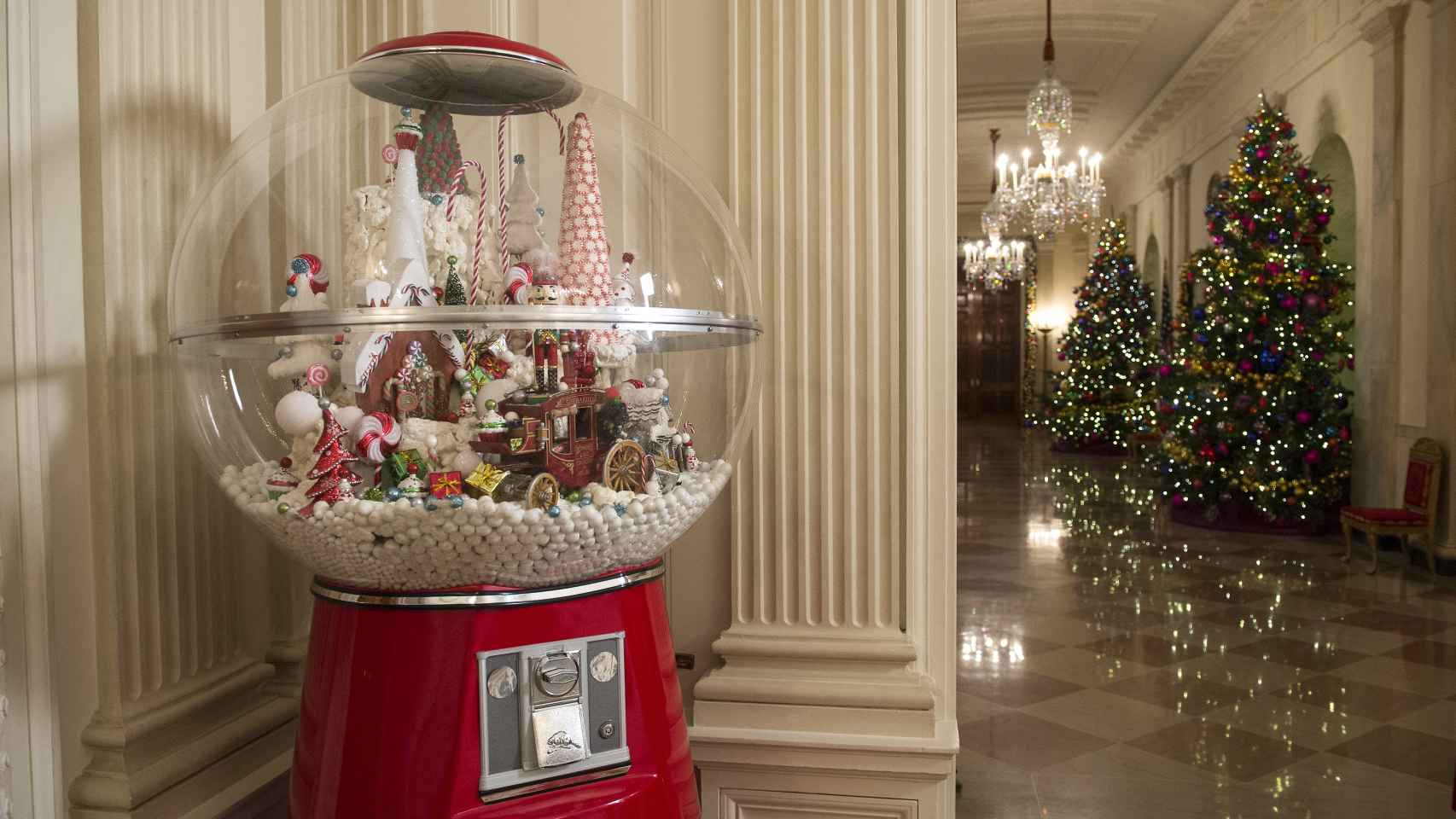 La máquina de bolas de chicle preparada para los visitantes de la Casa Blanca