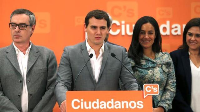 Albert Rivera, al término de la reunión de la Ejecutiva Nacional del partido.