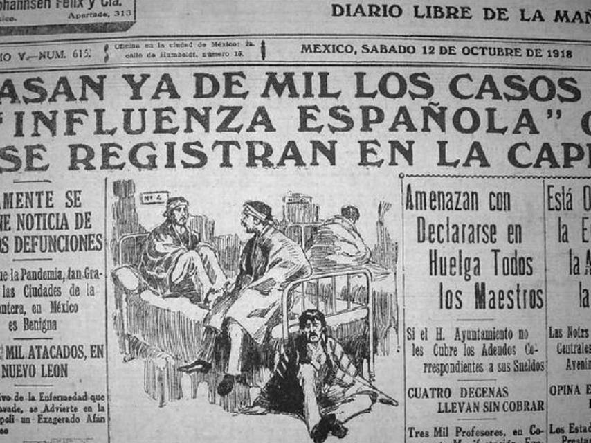 Pandemia de gripe española en 1918.