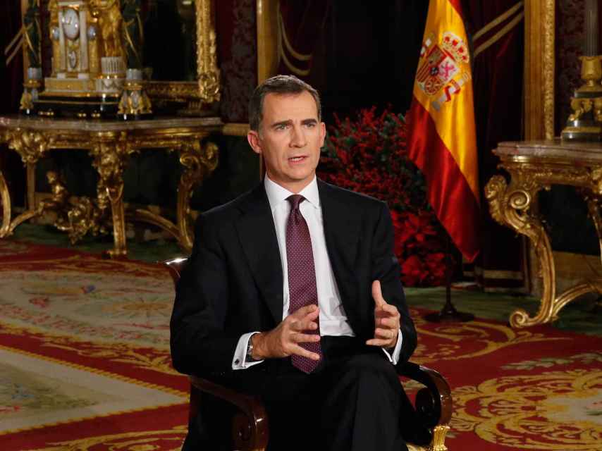 El rey Felipe durante el discurso de Navidad.