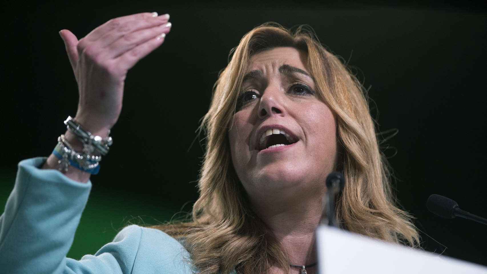 La presidenta de la Junta de Andalucía, Susana Díaz, durante un mitin en Málaga