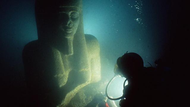 Uno de los hallazgos de la ciudad sumergida de Heracleion.