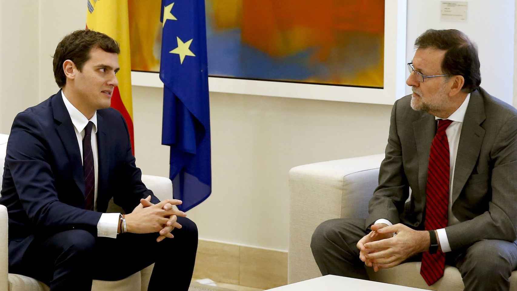 Rivera y Rajoy, durante su encuentro en Moncloa.