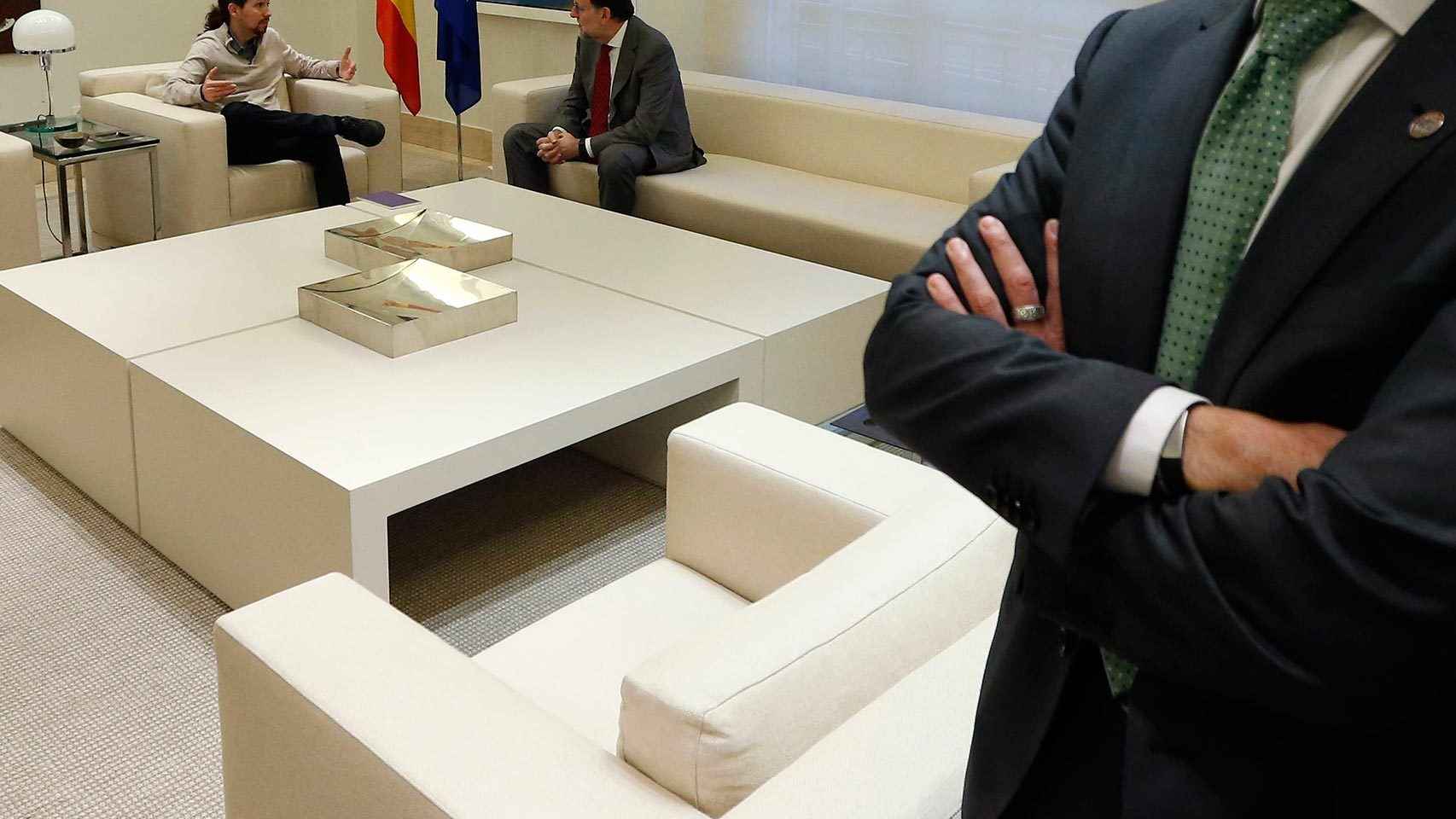 Rajoy e Iglesias, durante su reunión en Moncloa.