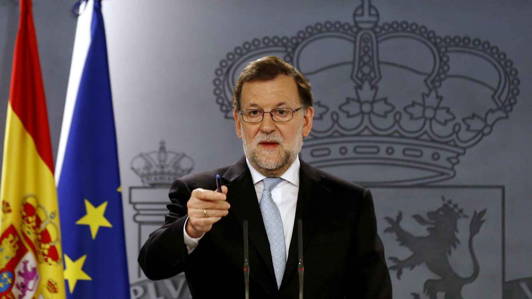 Rajoy, durante la rueda de prensa que ofreció al término del Consejo de Ministros.