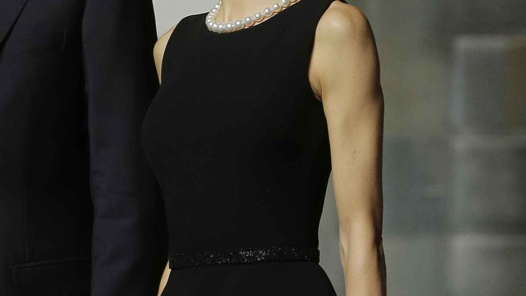 Letizia Ortiz con vestido de Felipe Varela en los Premios Príncipe de Asturias de 2015