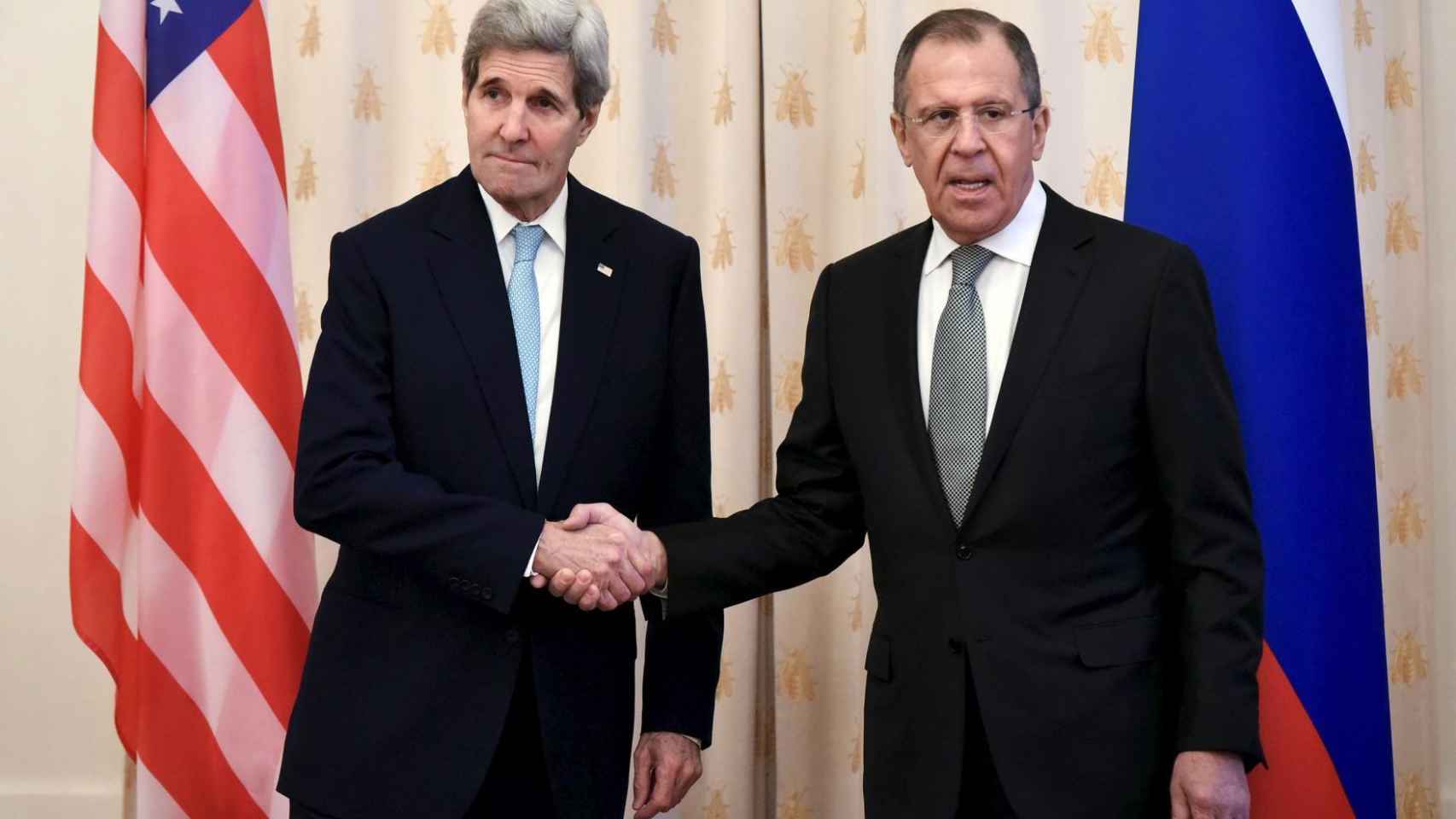 Sergei Lavrov durante una reunión con su homólogo estadounidense, John Kerry.