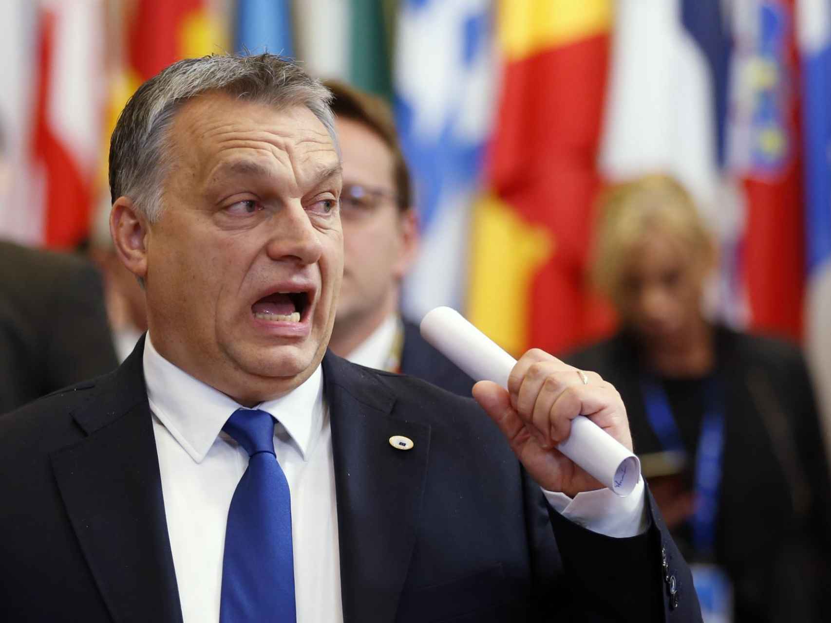 Orban durante su llegada a una cumbre de la UE, donde levanta ampollas.