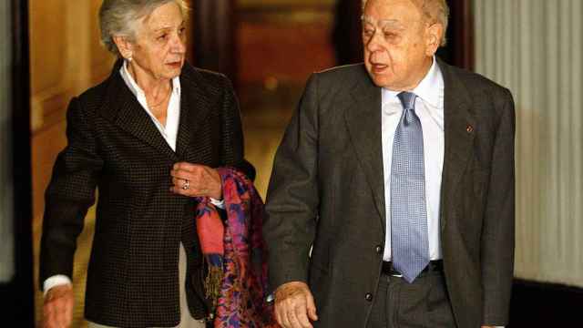 El expresidente Jordi Pujol, junto a su mujer Marta Ferrusola, tras declarar