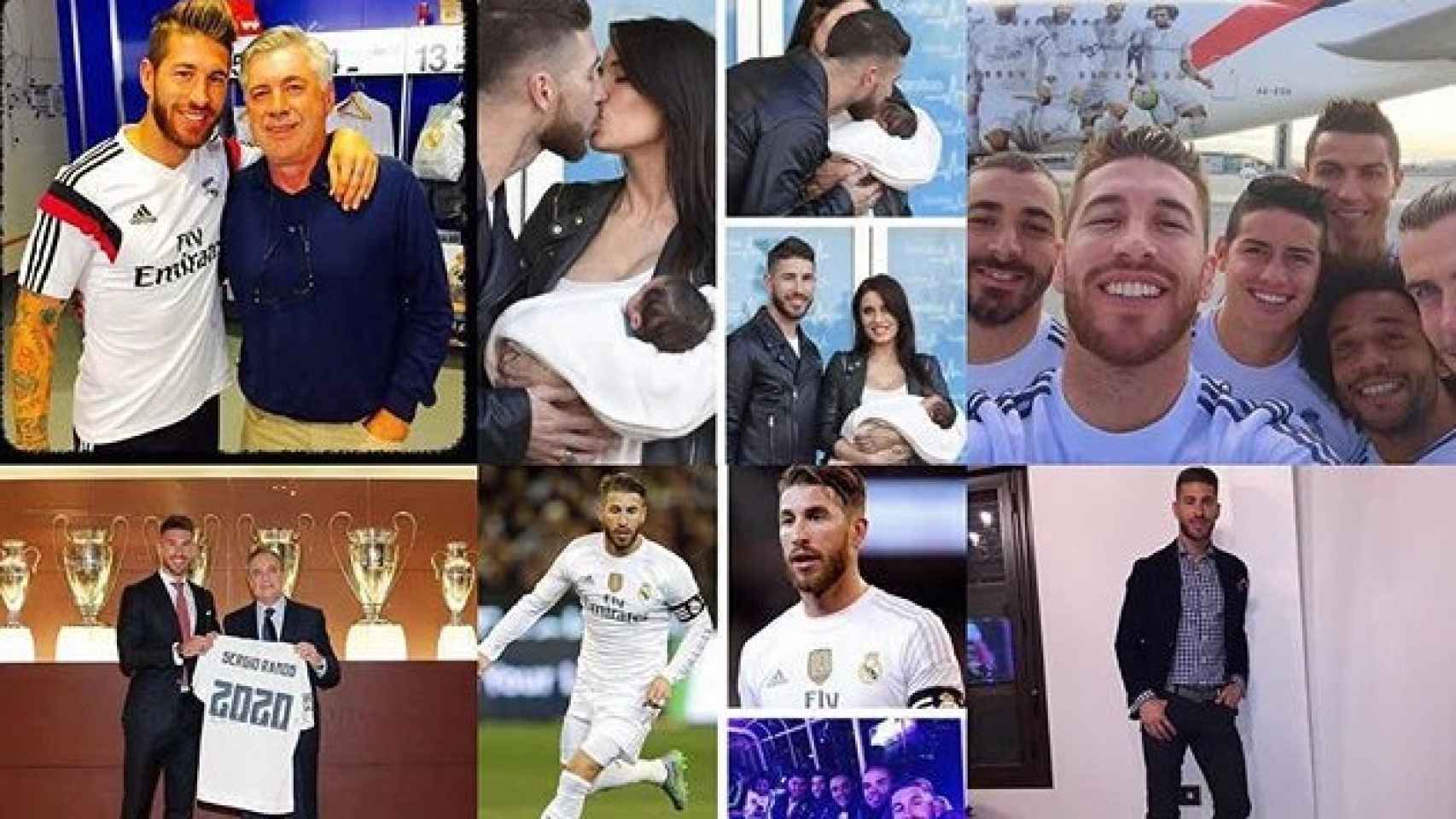 Sergio Ramos compartió imágenes del Madrid y de su familia como recordatorio