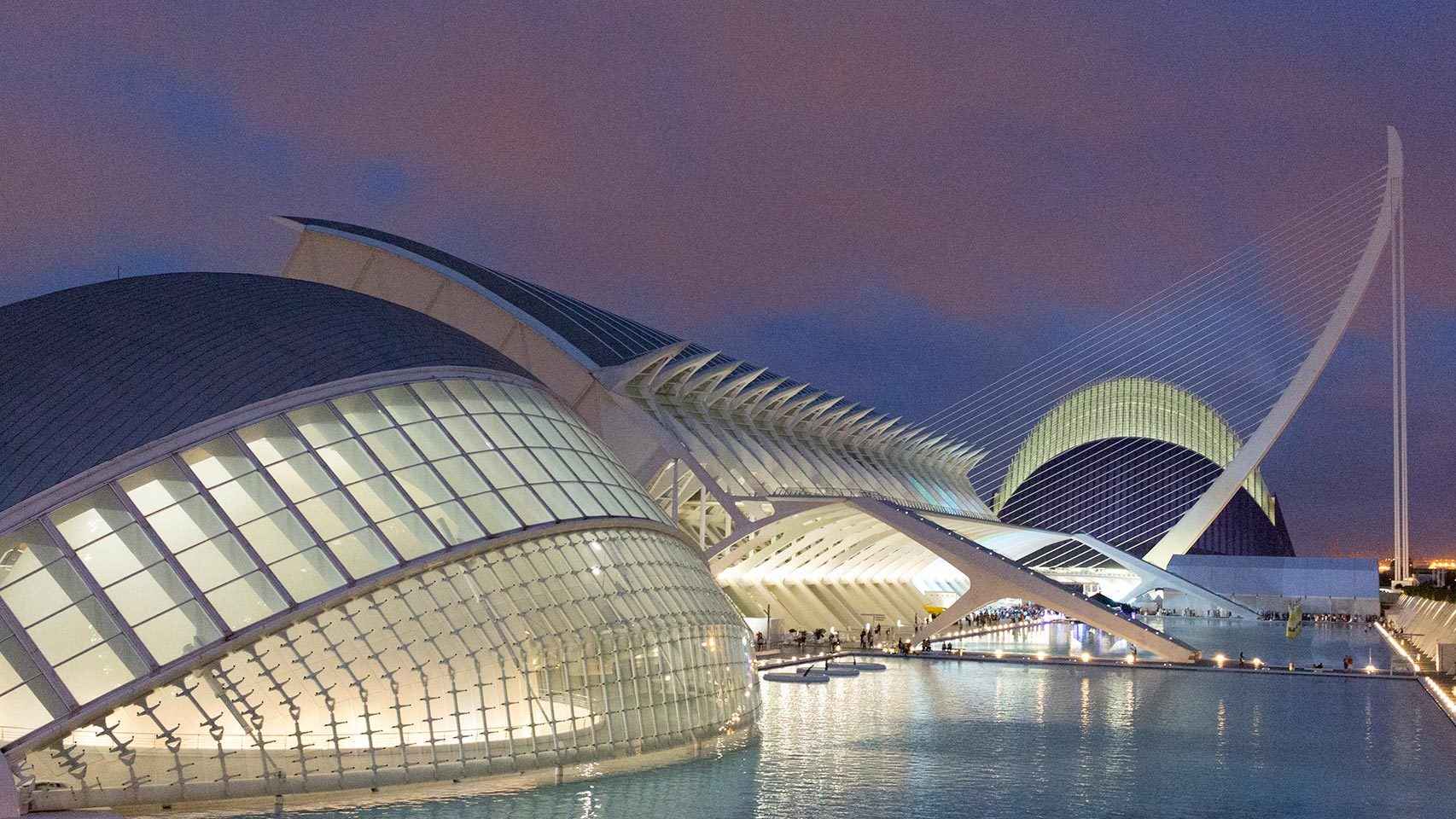 La Ciudad de las Artes y las Ciencias en Valencia.