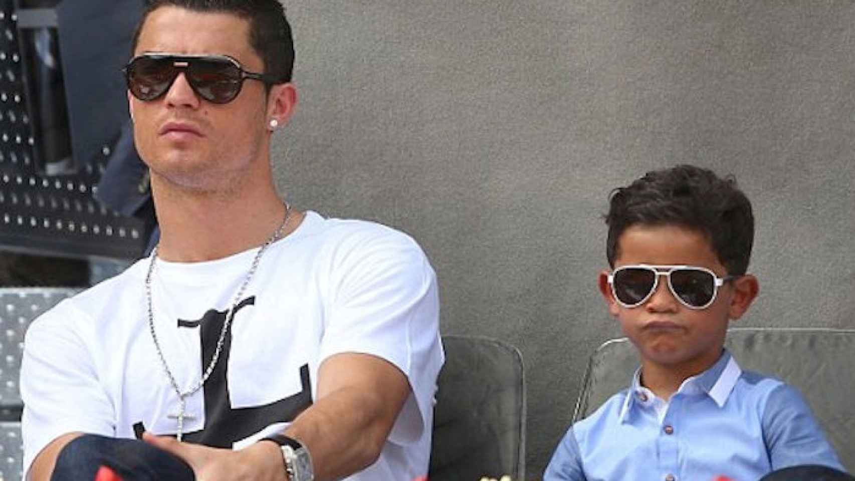 Cristiano y su hijo disfrutan de un partido en el Masters de Madrid