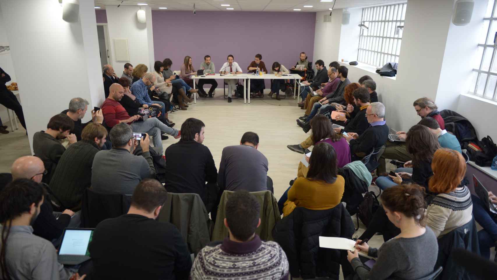 Pablo Iglesias se dirige al Consejo Ciudadano de Podemos.