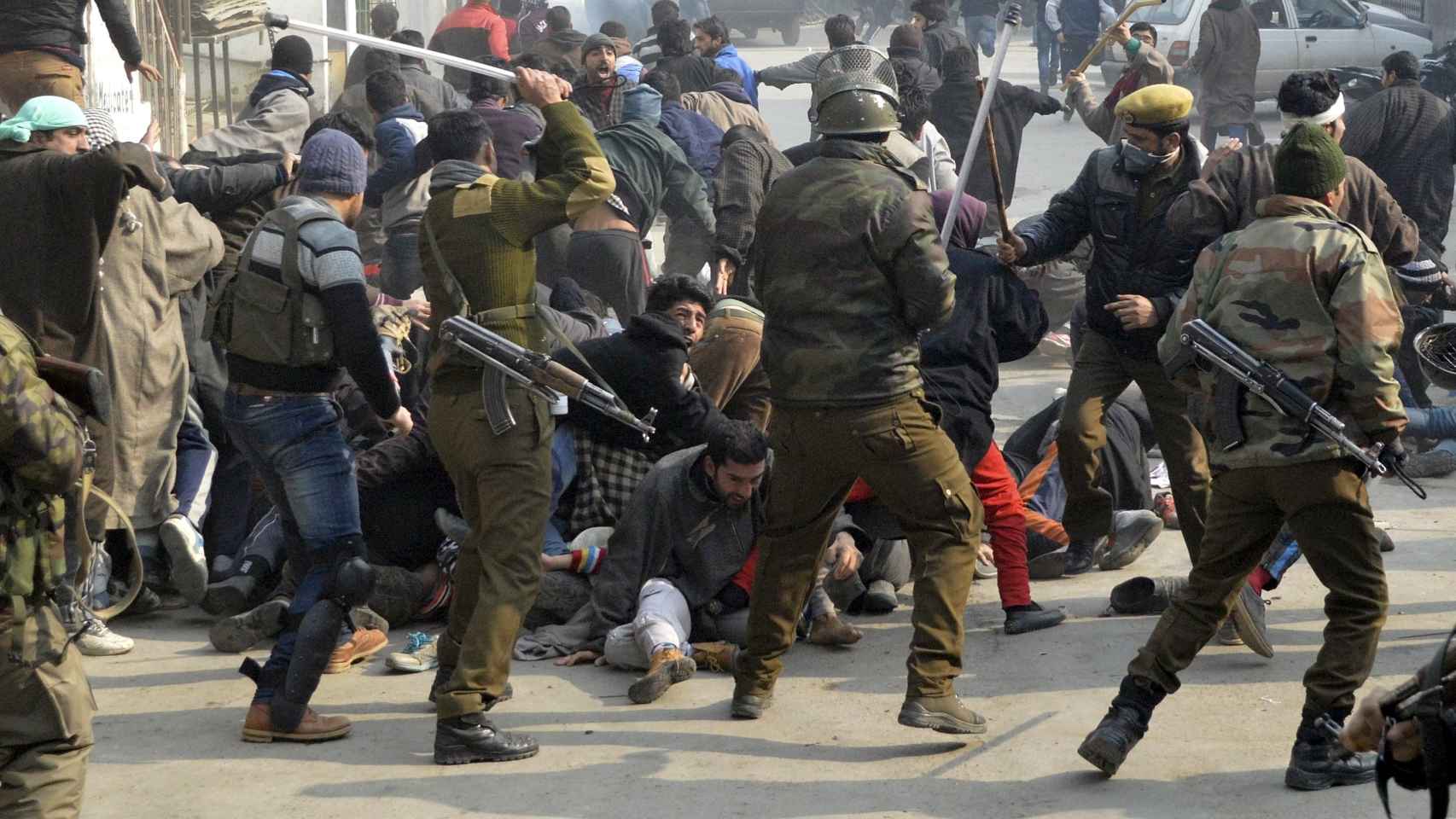 Incidentes con la policía india en Cachemira.