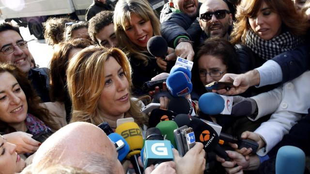 Susana Díaz, en la última reunión del Comité Federal, en Madrid.