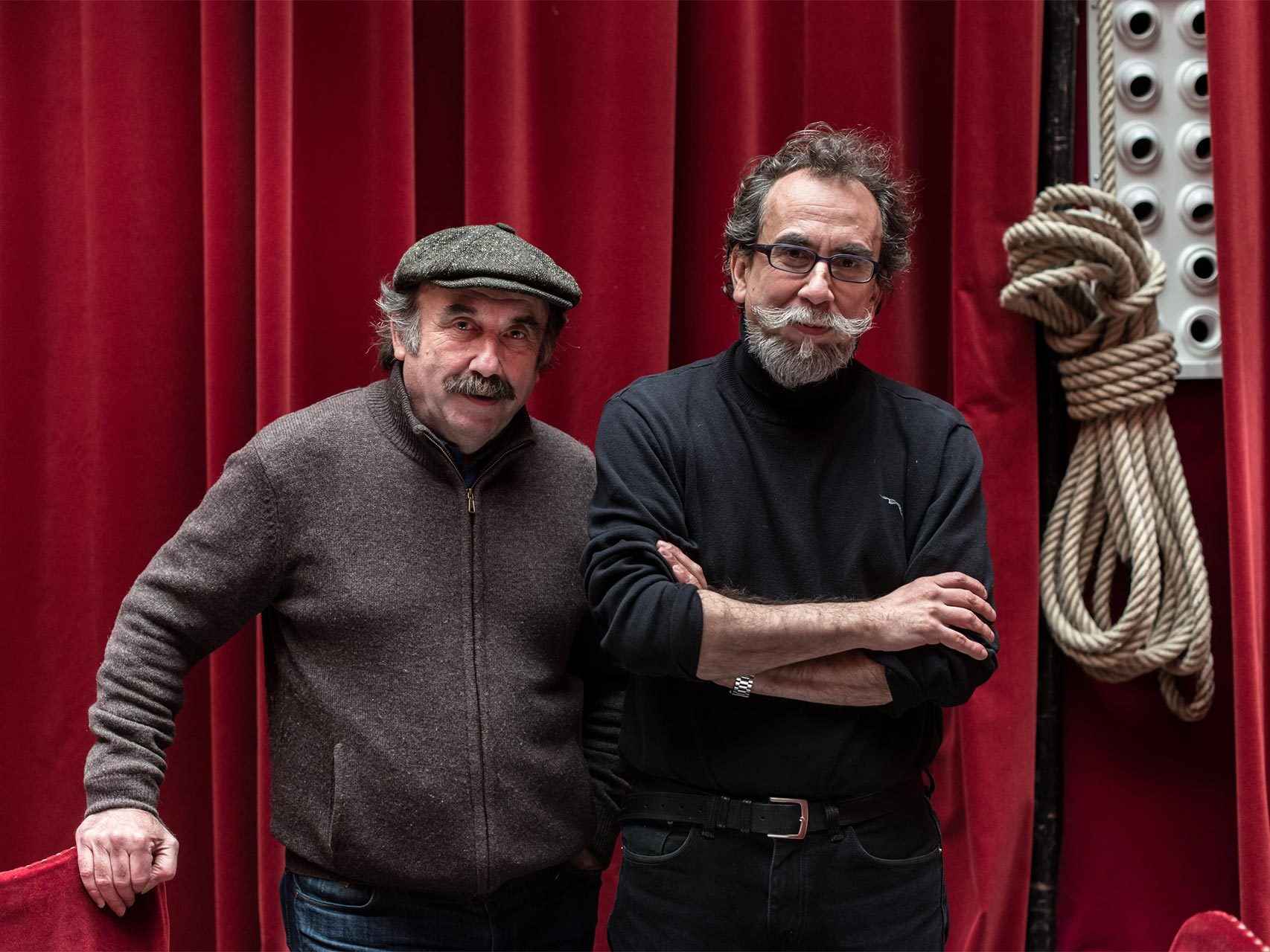 Paco de la Zaranda (izda.) y Eusebio Calonge, en el Teatro Español