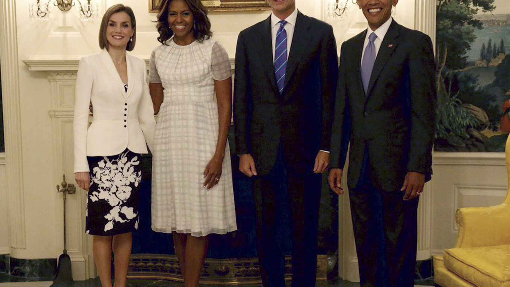 Doña Letizia, Michelle y Barack Obama, el Rey Felipe VI en su visita a los EE.UU
