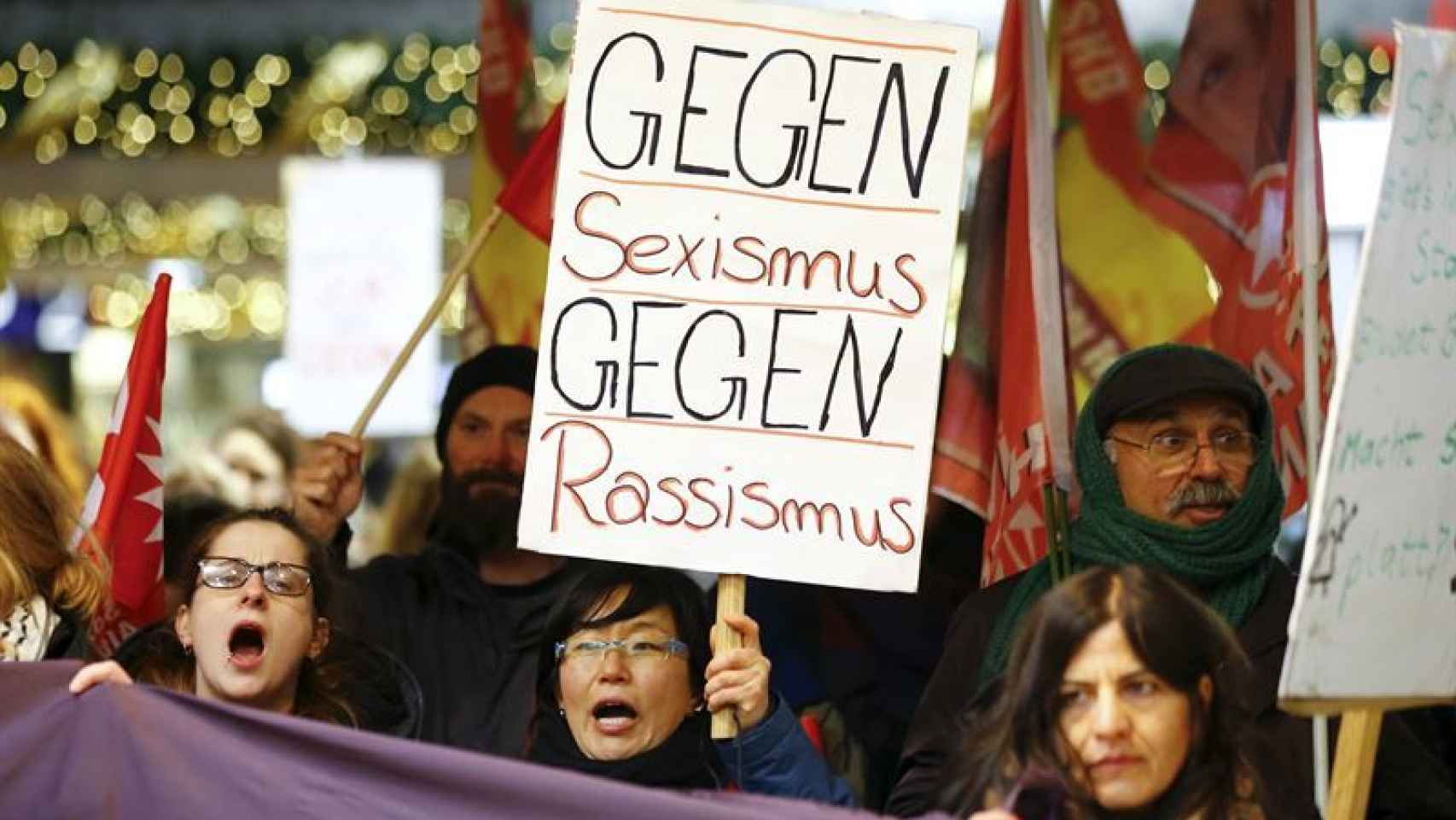 Manifestación de protesta en Colonia contra las agresiones sexuales.