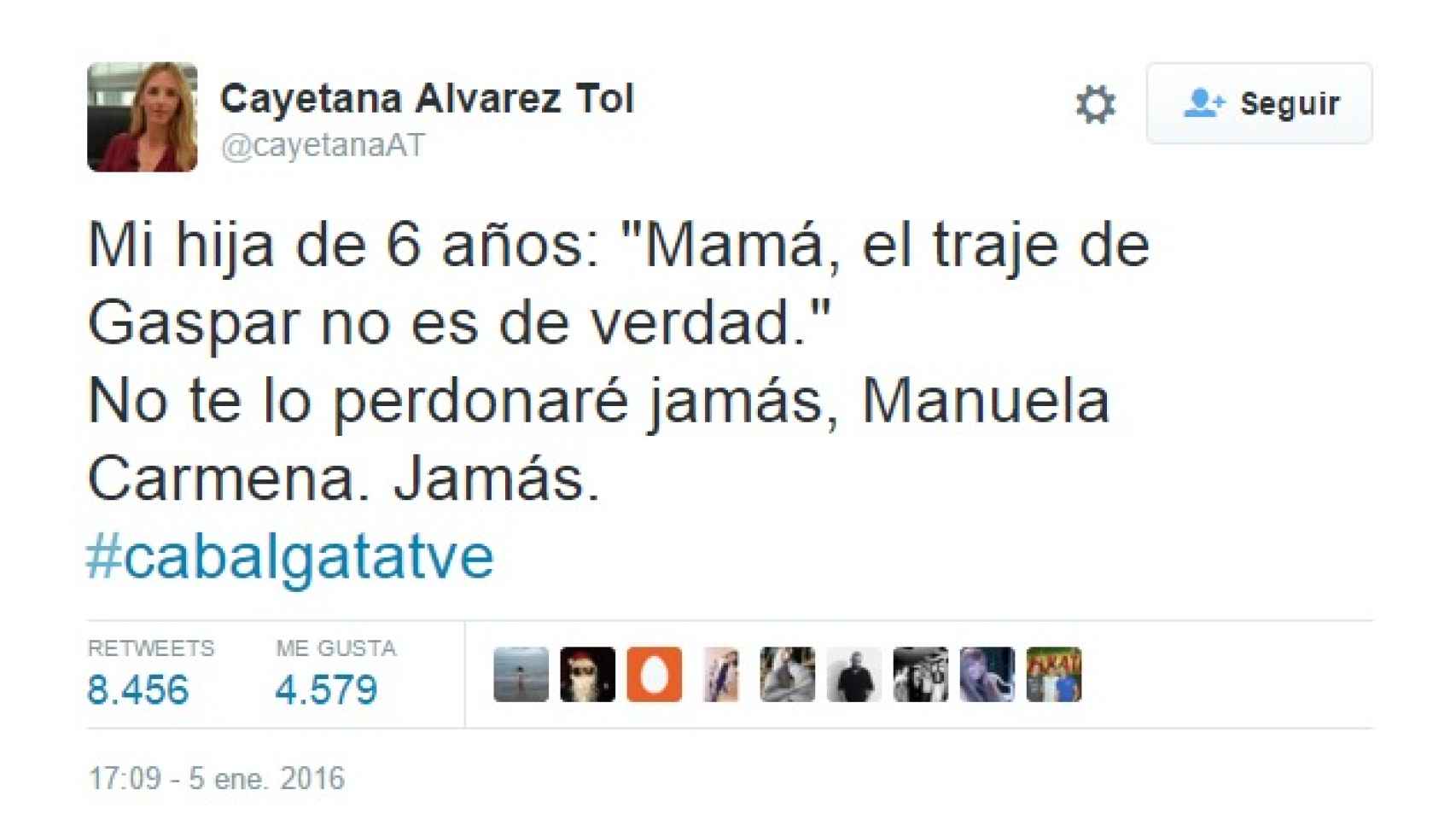 El mensaje de Cayetana Álvarez de Toledo en Twitter