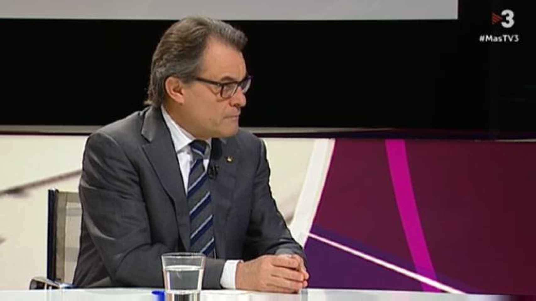 Artur Mas durante la entrevista en TV3
