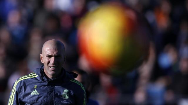 Zidane, en su primer entrenamiento con el primer equipo