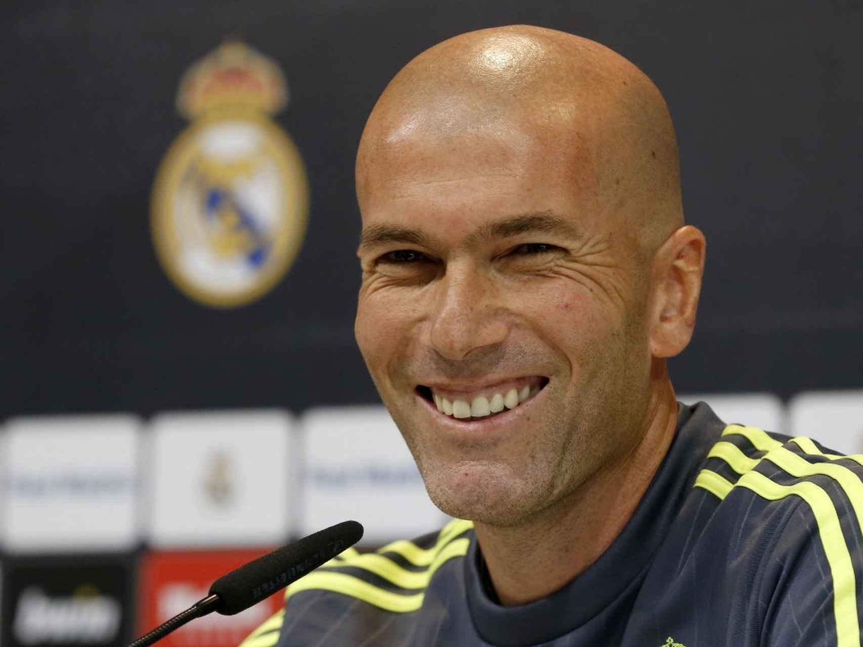 El entrenador del Real Madrid, Zinedine Zidane, durante la rueda de prensa de este viernes
