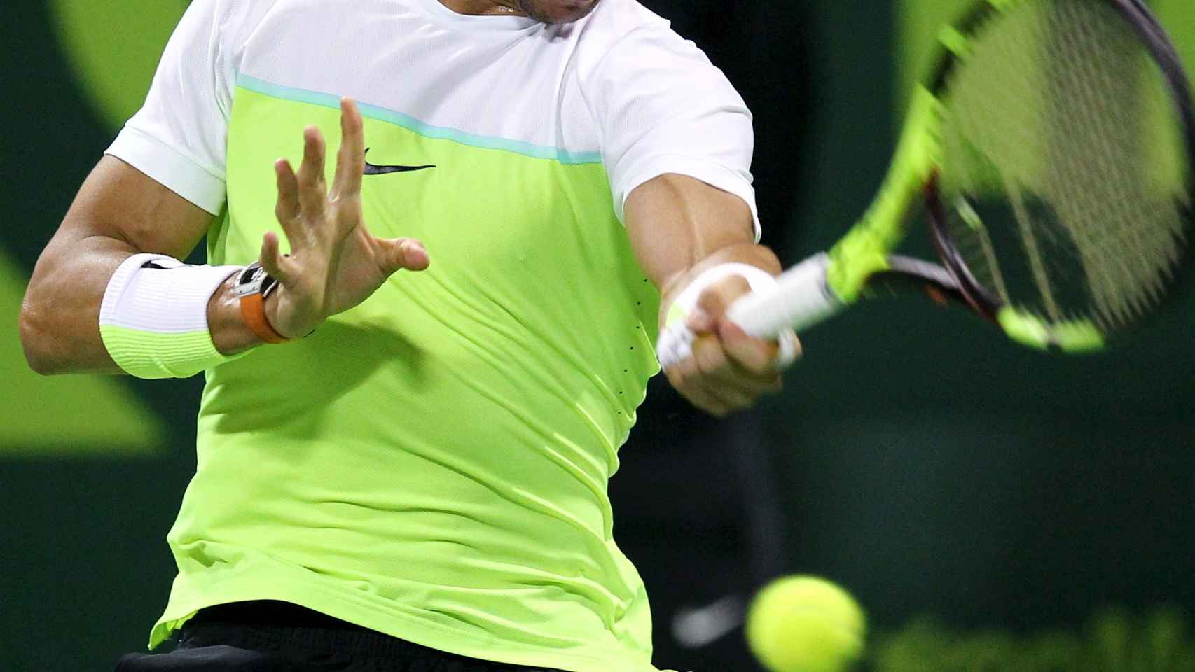 Rafa Nadal durante la final del Abierto de Qatar ante Novak Djokovic.