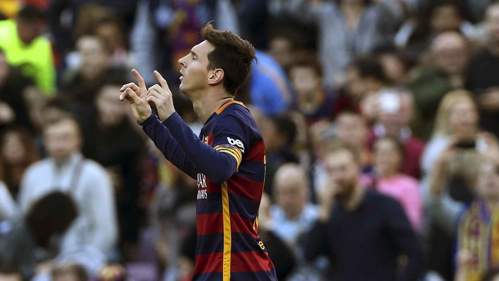 Messi celebra un gol contra el Granada.