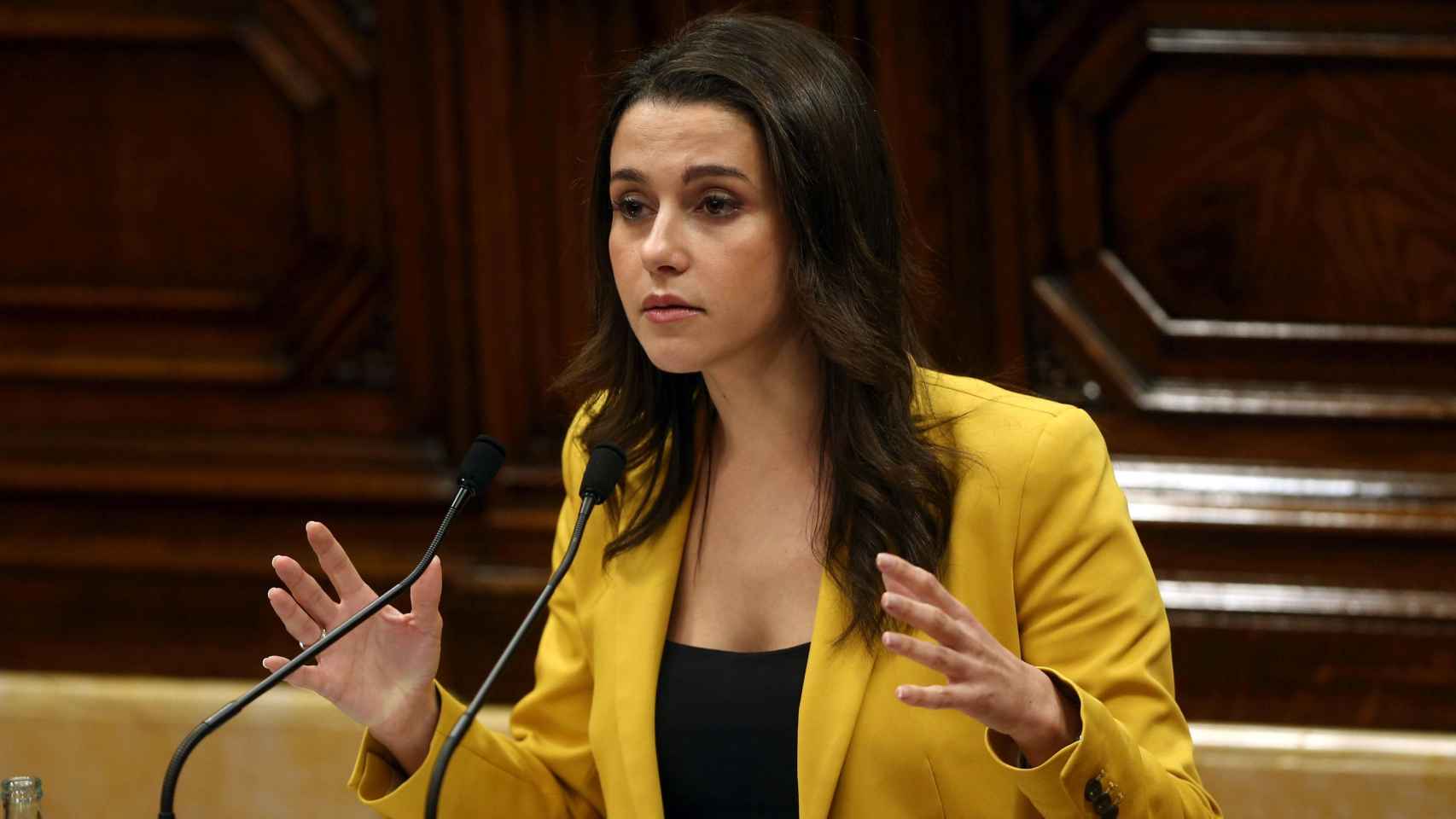 Inés Arrimadas durante su intervención en la tribuna parlamentaria