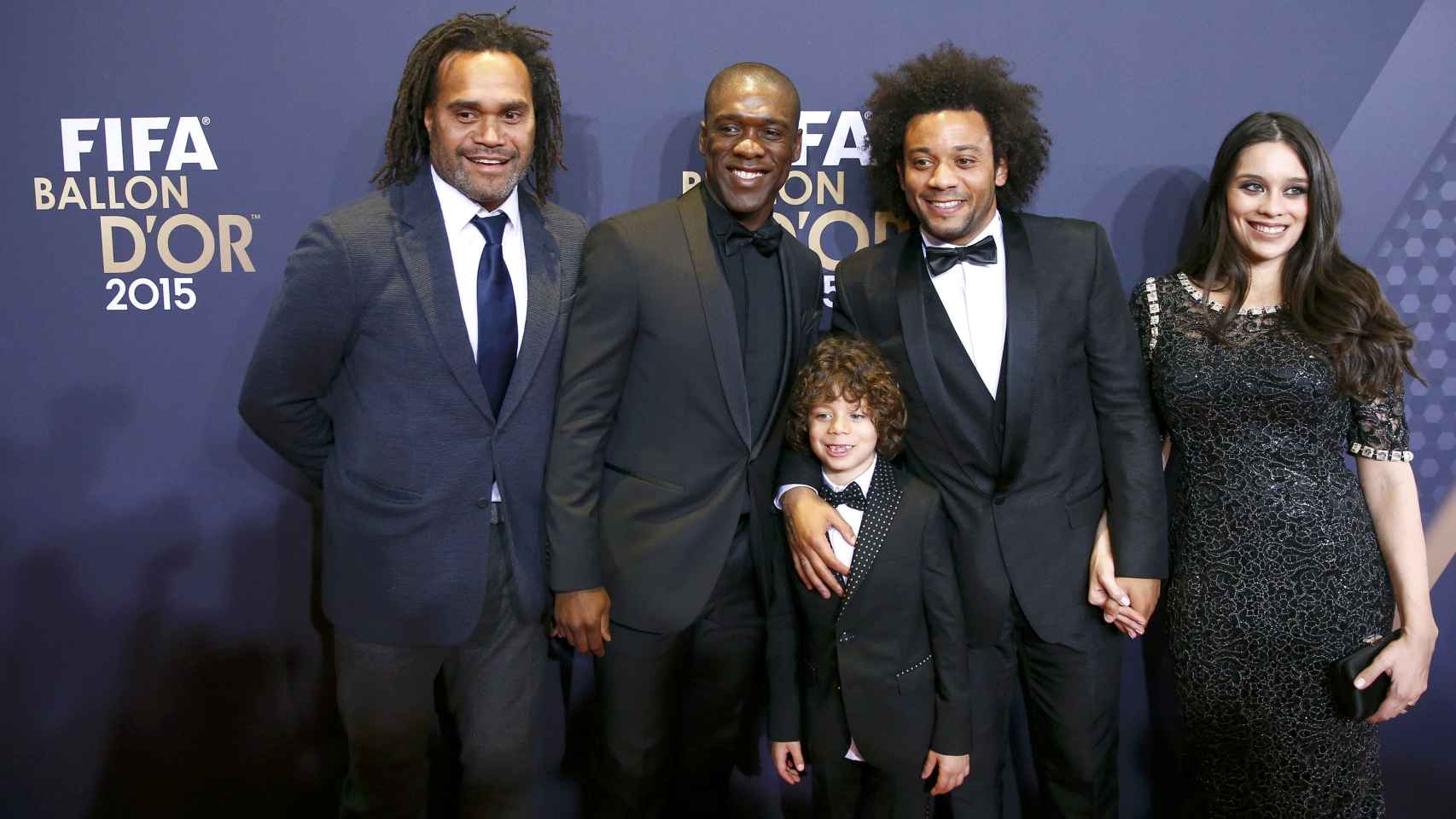 Marcelo, Karembeu y Seedorf, en la alfombra roja.