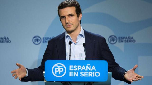 Pablo Casado durante la rueda de prensa posterior a la reunión del comité de Dirección del PP