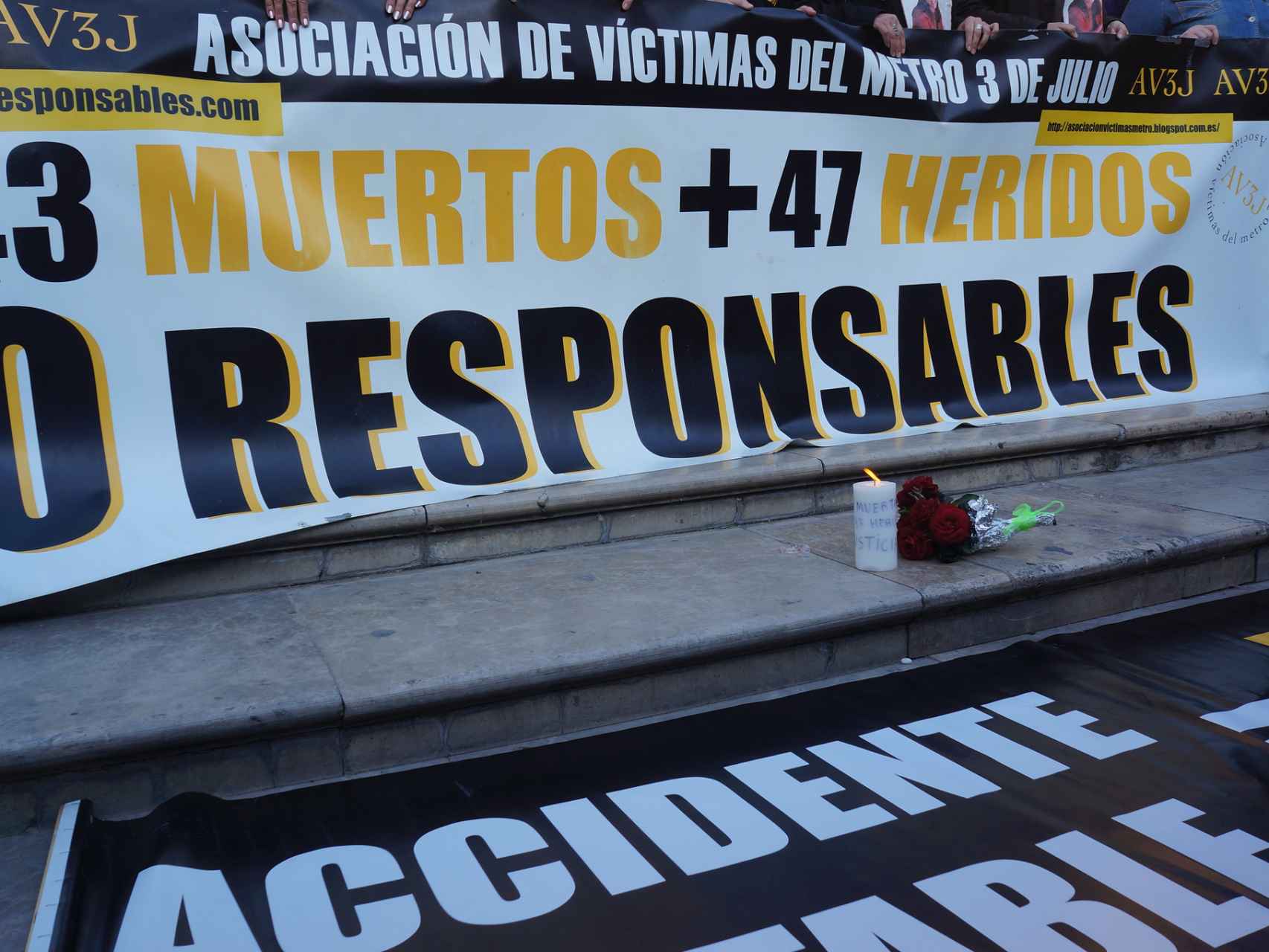 Concentración de víctimas del accidente de Metro de Valencia
