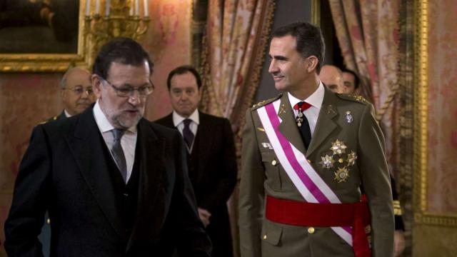 Felipe VI y Mariano Rajoy en la celebración del día de la Epifanía en el Palacio Real