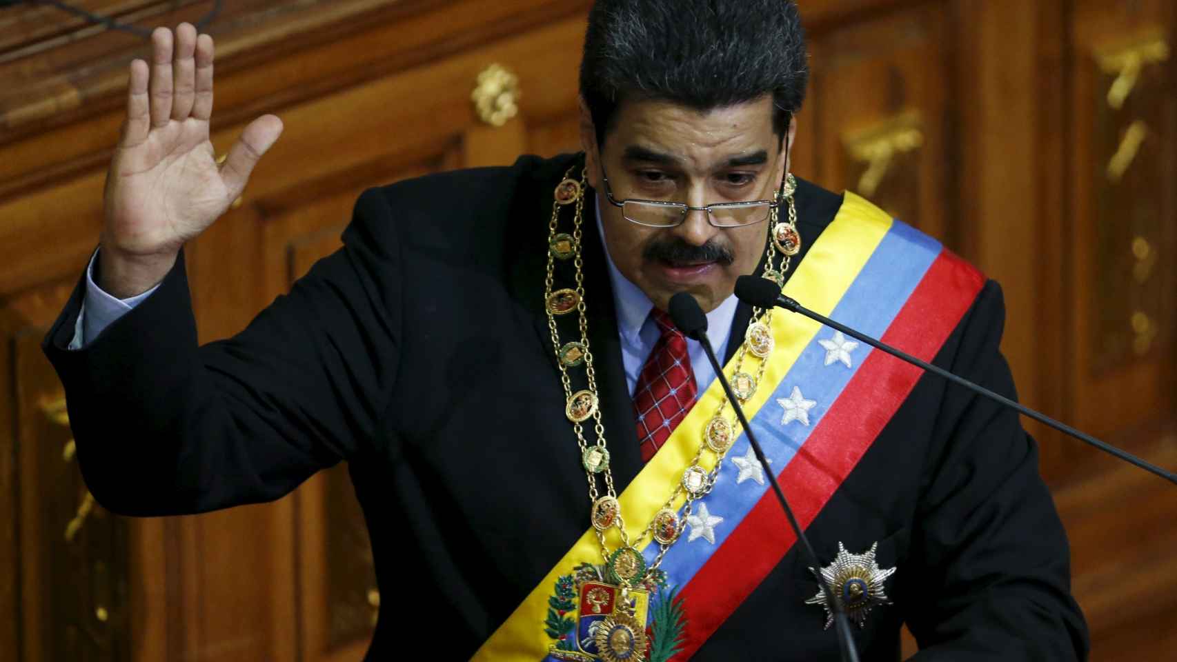 El presidente venezolano, Nicolás Maduro, durante su discurso.
