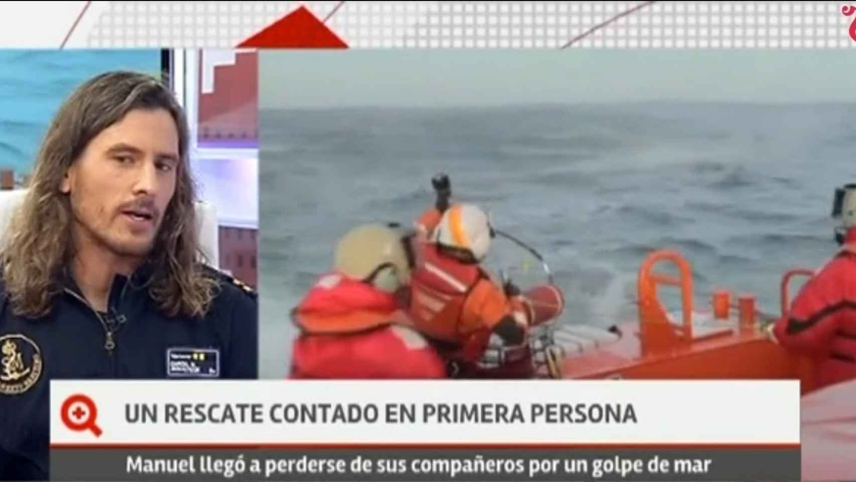 El rescatador Manuel García explicando su hazaña para La Voz de Galicia