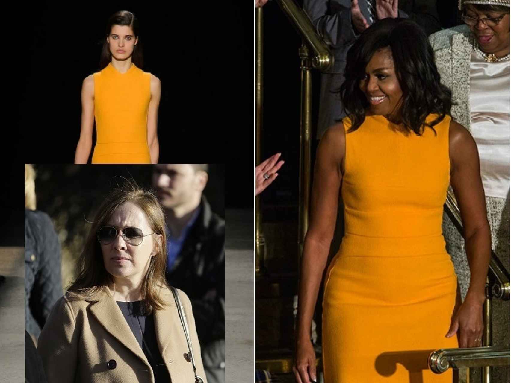 Modelo de Narciso Rodríguez, Viri (mujer de Rajoy) y la flamante Michelle Obama